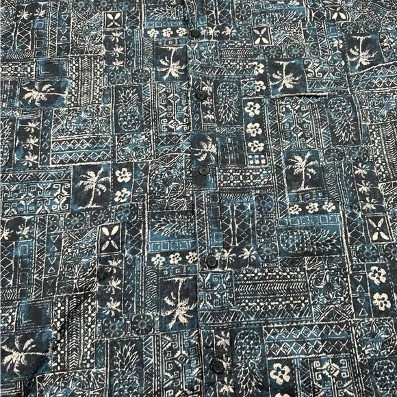 Haggar Hawaiian All Over Print Button Shirt AOP Mens XL Palm Tree Short Sleeve - Picture 3 of 11